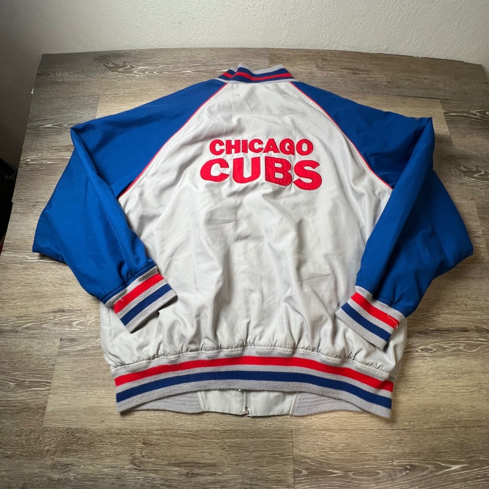 G-III Sports Chicago Cubs Jacket Mens XL Gray Blue Zip Windbreaker MLB Vintage